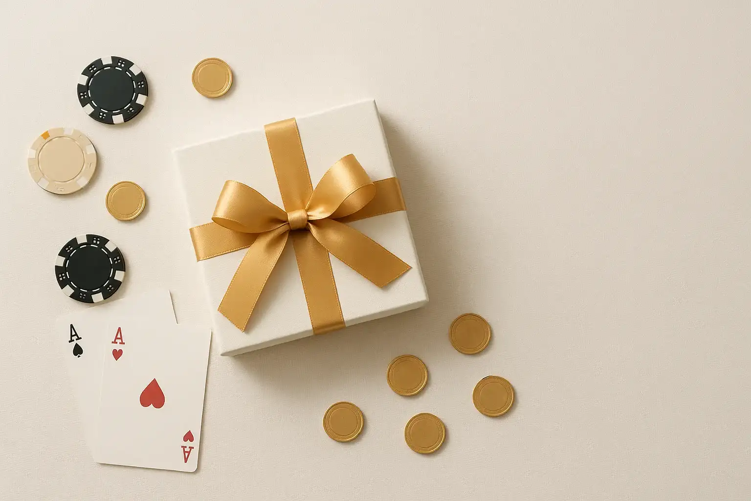 Luxury Casino Gift Premium gift box with casino chips, cards, and gold coins